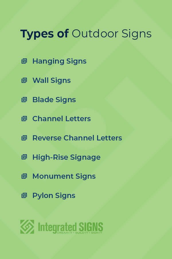 types of outdoor signs